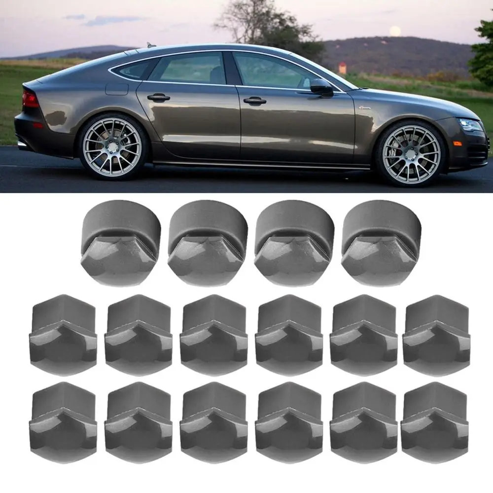 20 PCS Gray Protective Lug Nut Covers with Removal Tool - 17mm Dust Caps