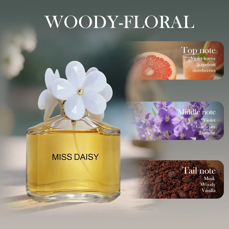 Eau de Toilette Daisy da donna - Fragranza floreale e fruttata classica - Foglia di violetta, pompelmo e vaniglia - Fragranza a lunga durata_voghion.com
