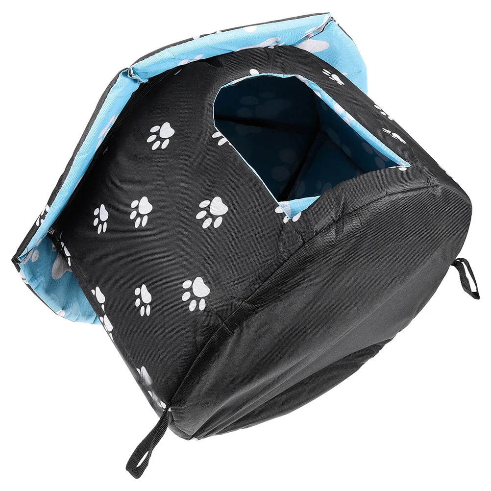

Pet Bed Weatherproof Cat House Kitten Home Shelter Tent Keep Warm Outdoor for Sponge Semi-enclosed Kennel