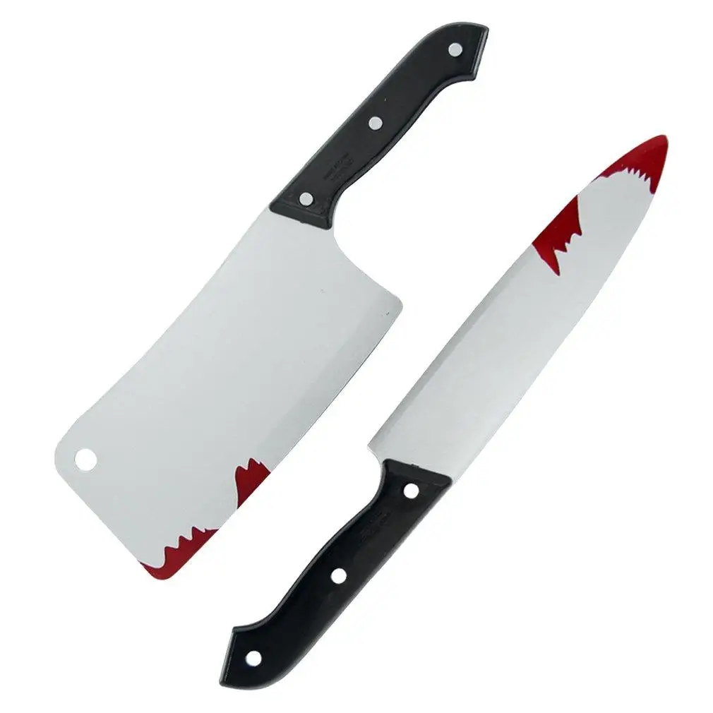 Halloween Decor Props Faked Bloody Sharp Knife Horror Cosplay Plastic Toy  Simulation Weapons Fake Kitchen Knife Party Supplies - AliExpress