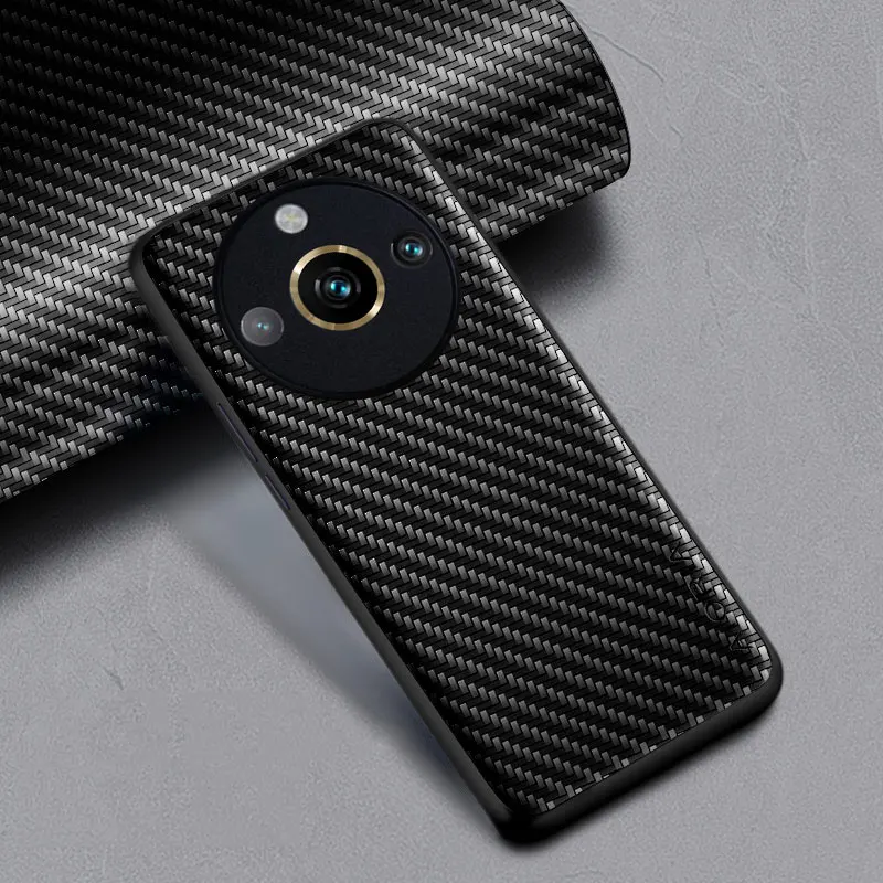 Carbon Fibre Shockproof Slim Non-Slip Full Body Protective Phone Case