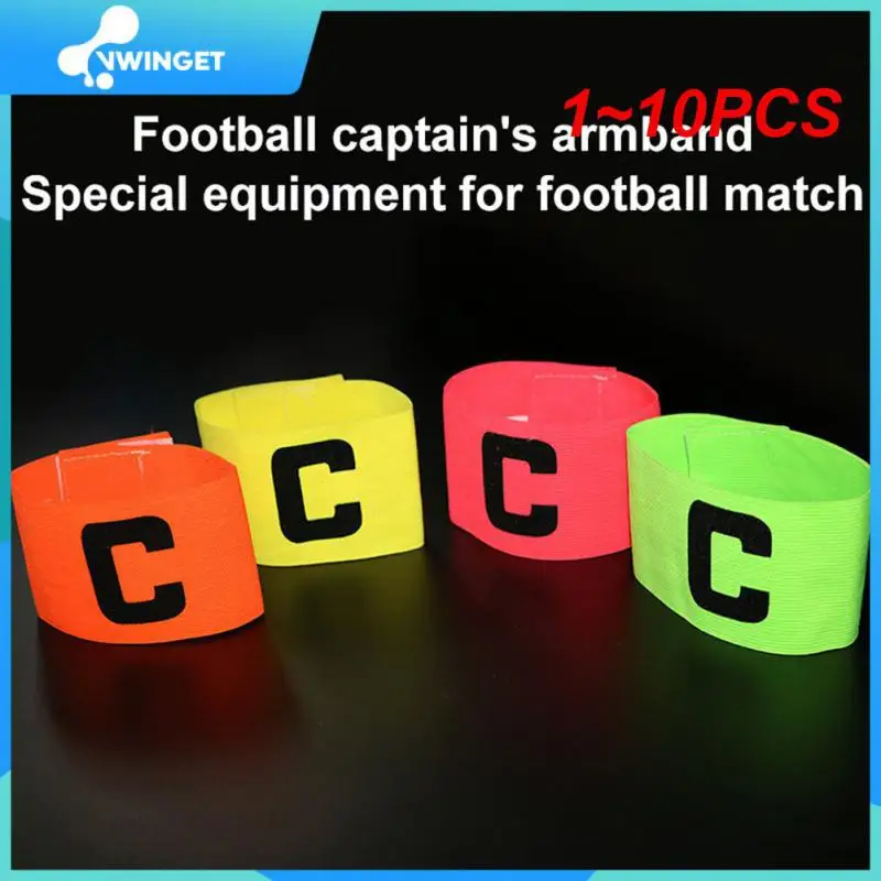 

1~10PCS Football Captain Armband Arm Band Leader Competition Soccer Flexible Adjustable Soccer Captain Armband Group Football