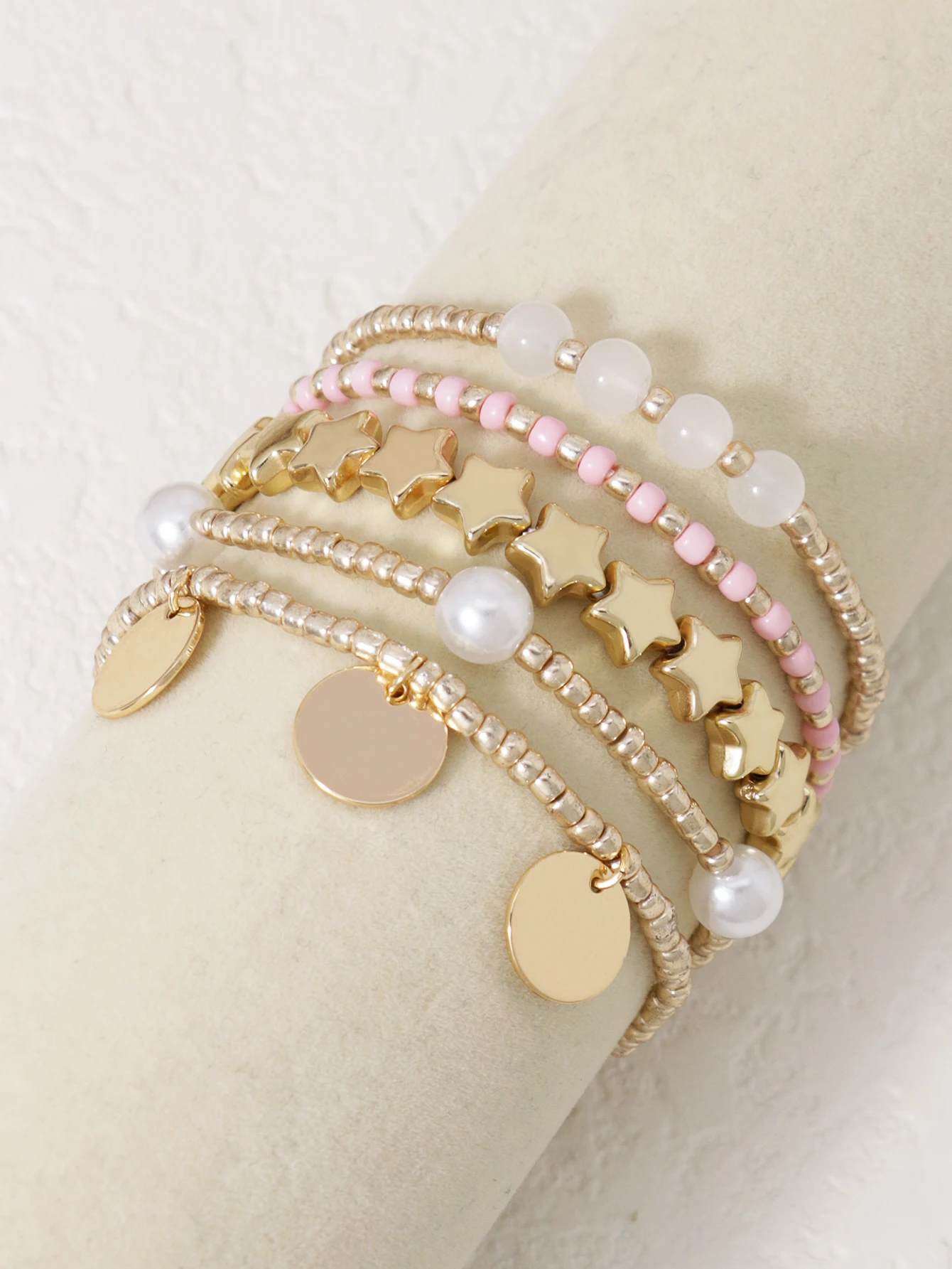 Bohemian Star CCB Bead Stacked Bracelet Set for Women