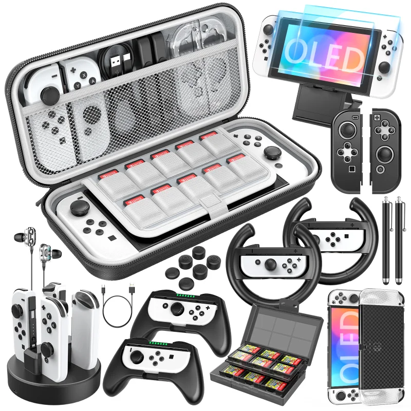 HEYSTOP Switch OLED Accessories Bundle Compatible with 2022 Switch OLED