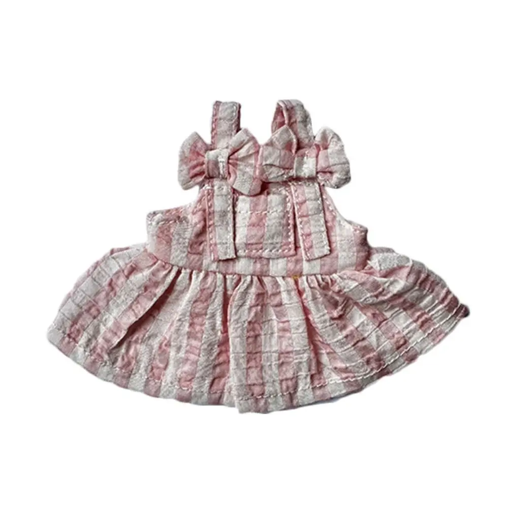 Bow Doll Dress Up Clothes Plaid Cotton Cute Exquisite Doll Skirt Cute Mini Kawaii Mini Doll Skirt Toys
