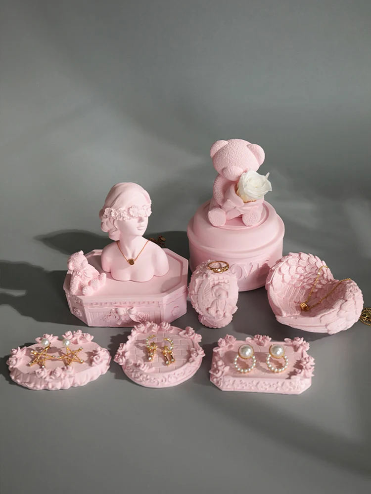 Jewelry display shelf candy bishop pink plaster ring necklace jewelry jewelry display shooting props