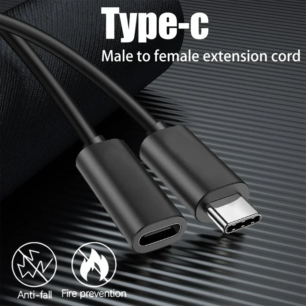 유형-c 남성-여성 연장 케이블 방수 고속 USB C 연장 충전기 노트북 태블릿 핸드폰 용 와이어 커넥터