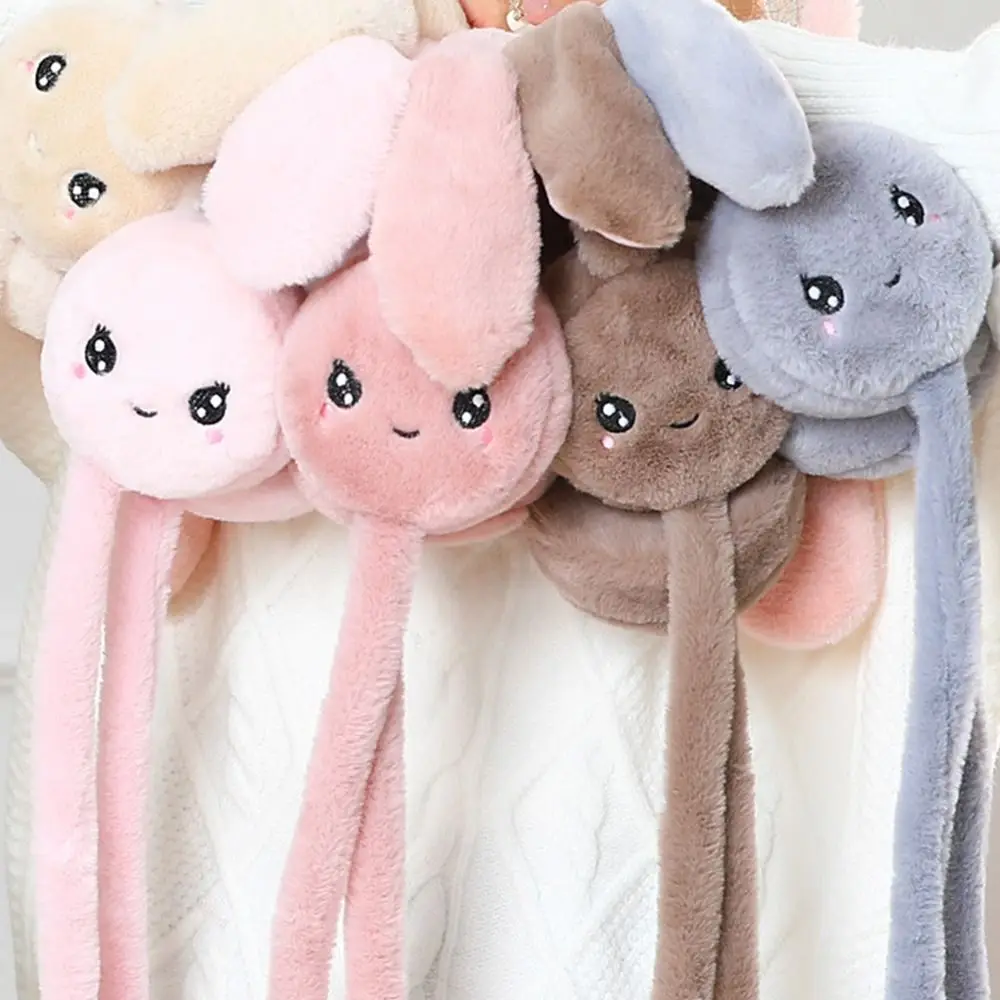 Windproof Jumping Up Caps Funny Toys Student Couple Ears Protection Moving Rabbit Earmuffs Ear Warmers Winter Plush Ear Muffs