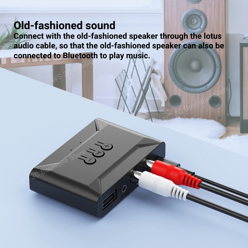 Bluetooth 5.4 Audio Receiver 3.5mm AUX RCA USB U-Disk Stereo Music Wireless Audio Adapter For PC TV Car Kit Speaker Amplifier bluetooth adapter bluetooth audio receiver audio adapter