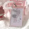 Card Holder Acrylic Clear Dual Slot Elastic Keychain Protector for ID Access Transit Badge Meal Cards 6