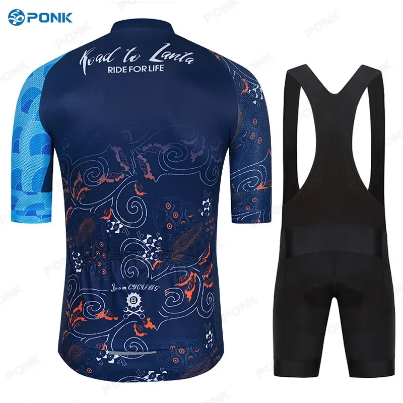 Pro Team Cycling Jersey Set Mens Mountain Bike Clothing Summer MTB Bicycle Wear Clothes Anti-UV Cycling Clothing Triathlon