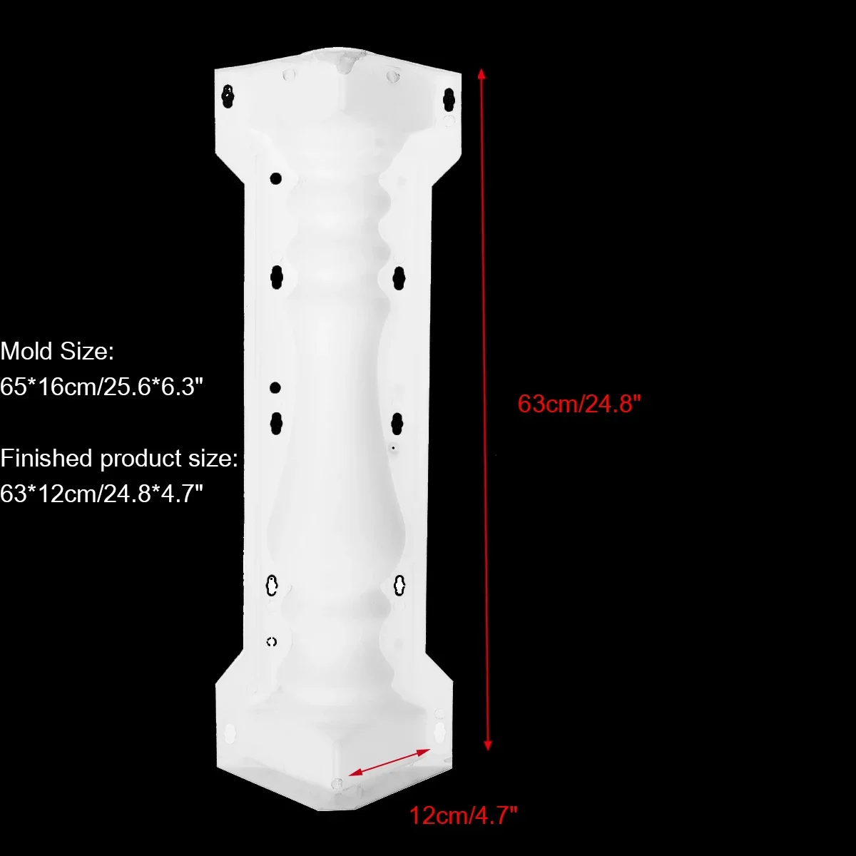 Concrete Molds 60x14cm Roman Column Mold Balcony Garden Pool Fence Cement Railing Plaster Concrete Mold Column Guardrail Building Mold