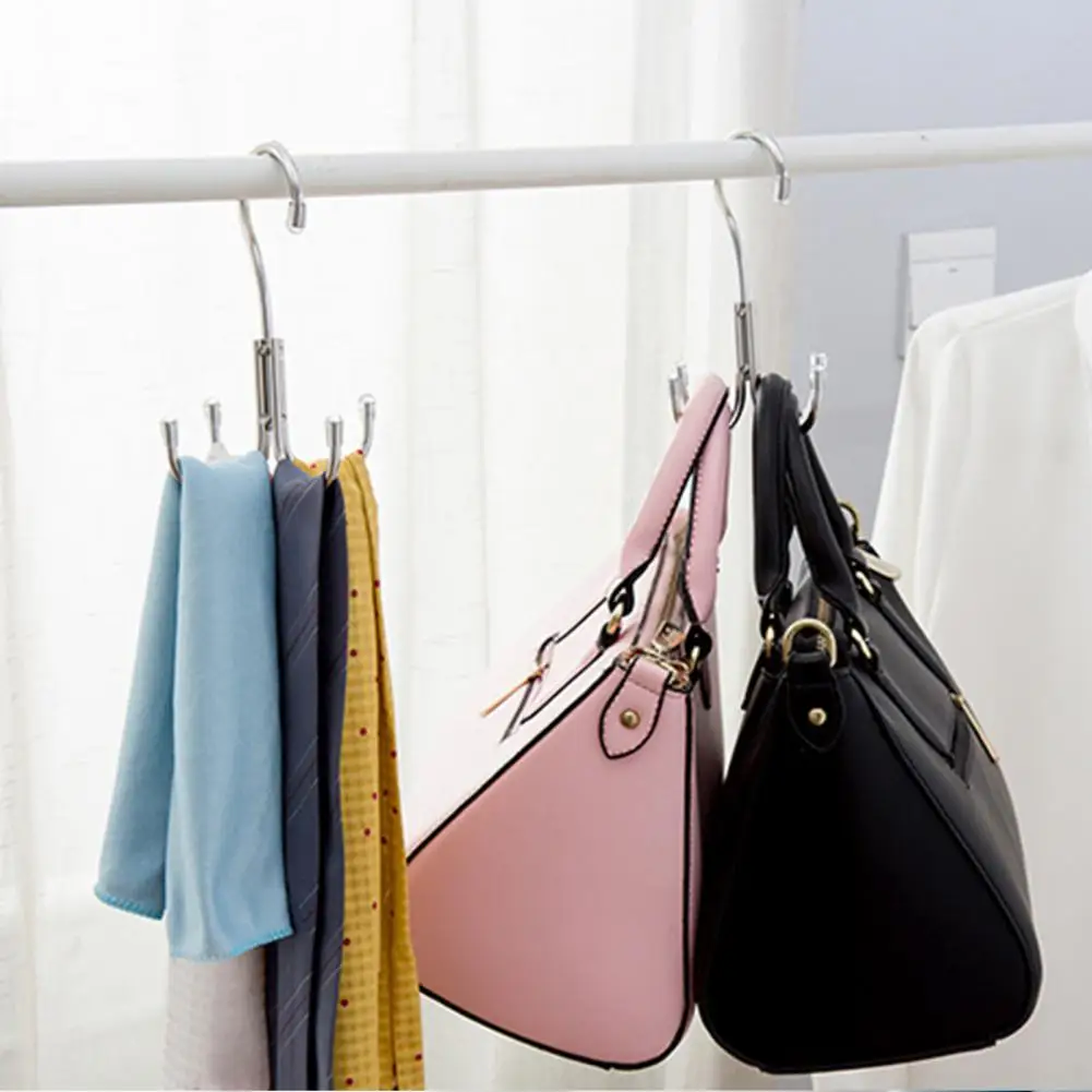 

Storage Hook Belt Hanger Stainless Steel Four Claw Shape Closet Belt Scarf Hanger Rack Belt Rack Closet Accessories Organizer