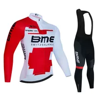 Bmcing-Pro Team Cycling Jersey Set, MTB Uniform, Bicycle Clothing, Quick Dry Bike Clothes, Long Cycling Wear, 19D Bib Set, Autum 1