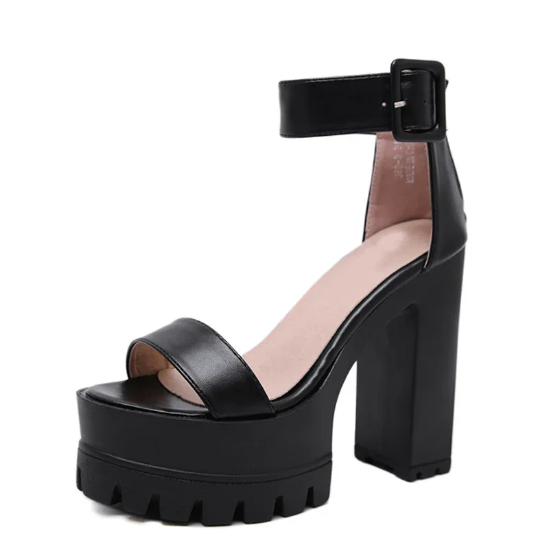 

Fashion Solid Platform Women Sandals Summer Shoes Open Toe Rome Style High Heels Fashion Buckle Gladiator Sandals Woman shoes