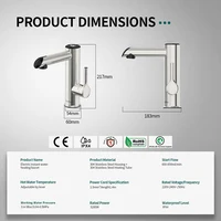 Briwellna salle de bains robinet électrique en acier inoxydable robinet d'eau chaude 220V Mini chauffe-eau robinet d'eau chaude instantanée mélangeur 2 en 1 6