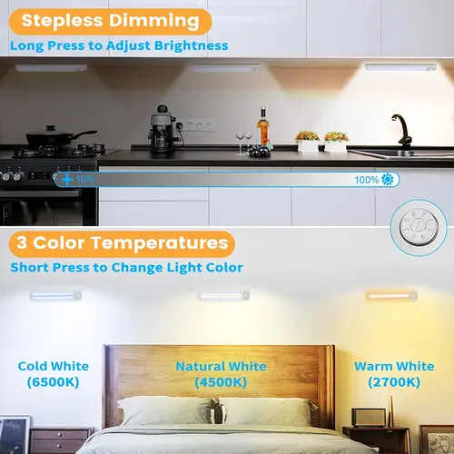 Goodland 모션 센서 LED 야간 조명, USB 충전식 램프, 스마트 옷장 조명, 침실 룸 벽 장식 4