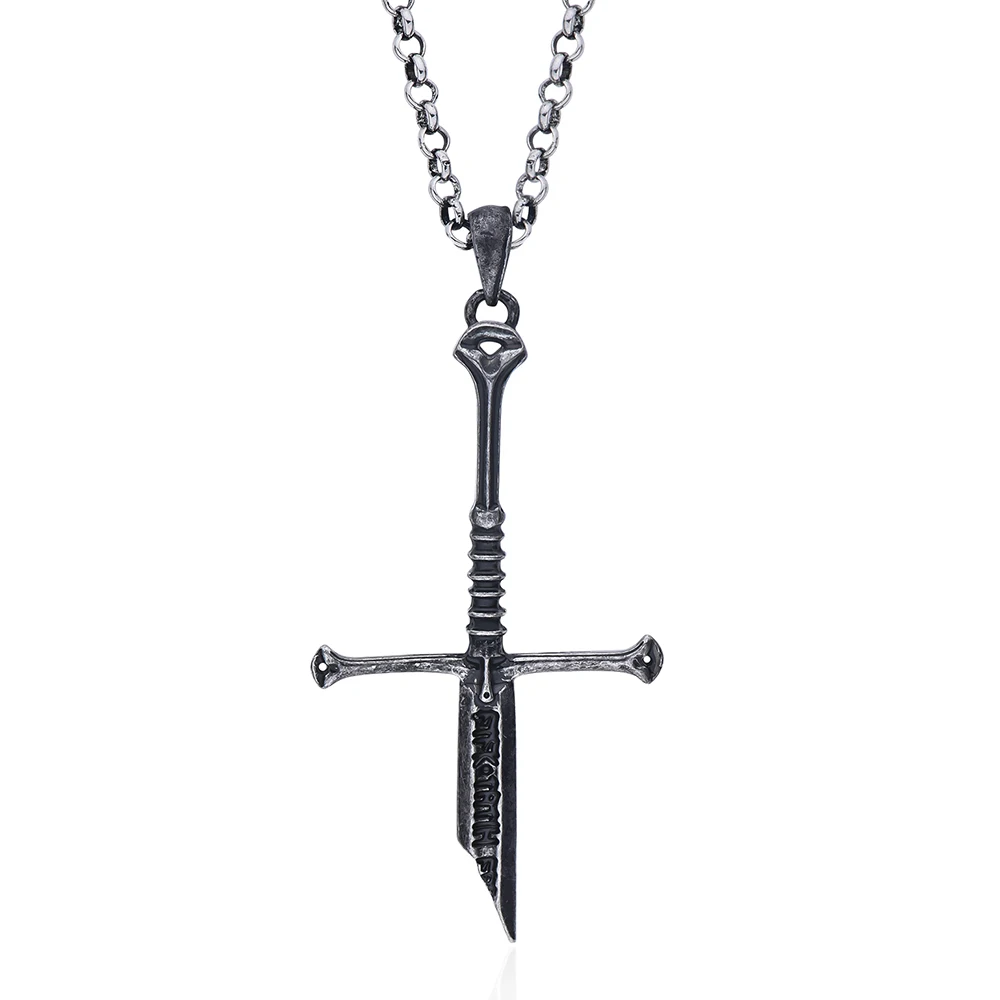 

Broken Holy Sword Pendant Necklace Cross Retro Jewelry Movie Prototype Suitable Gift Souvenir for Fans