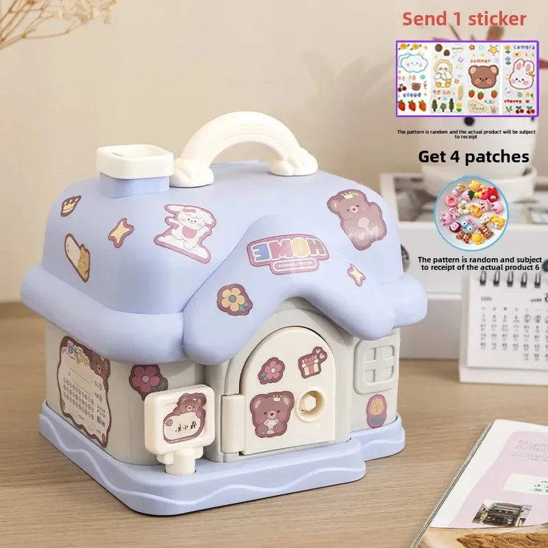 Children's Money Box Creative Cartoon Cute Little House Easy Access Large Capacity Storage Toy for Girls Saving Money