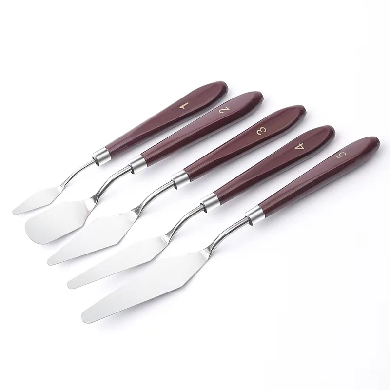 Painting Putty Scraper Craft Metal Spatula Artist Painting Knife Set Oil Palette Knife Smoother Cake Spatula