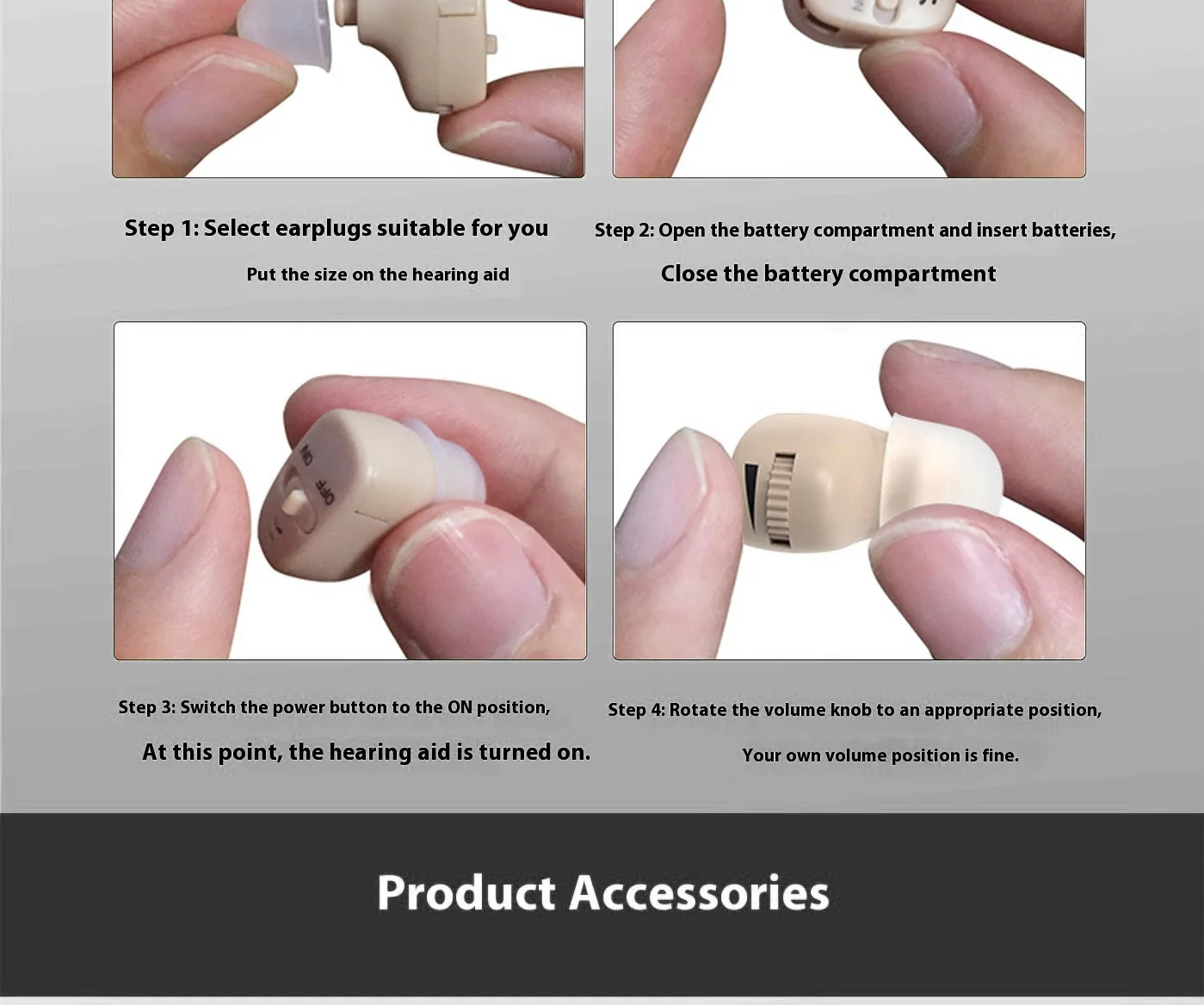 Battery Hearing Aid Invisible Deafness Digital Noise Canceling Professional Soun