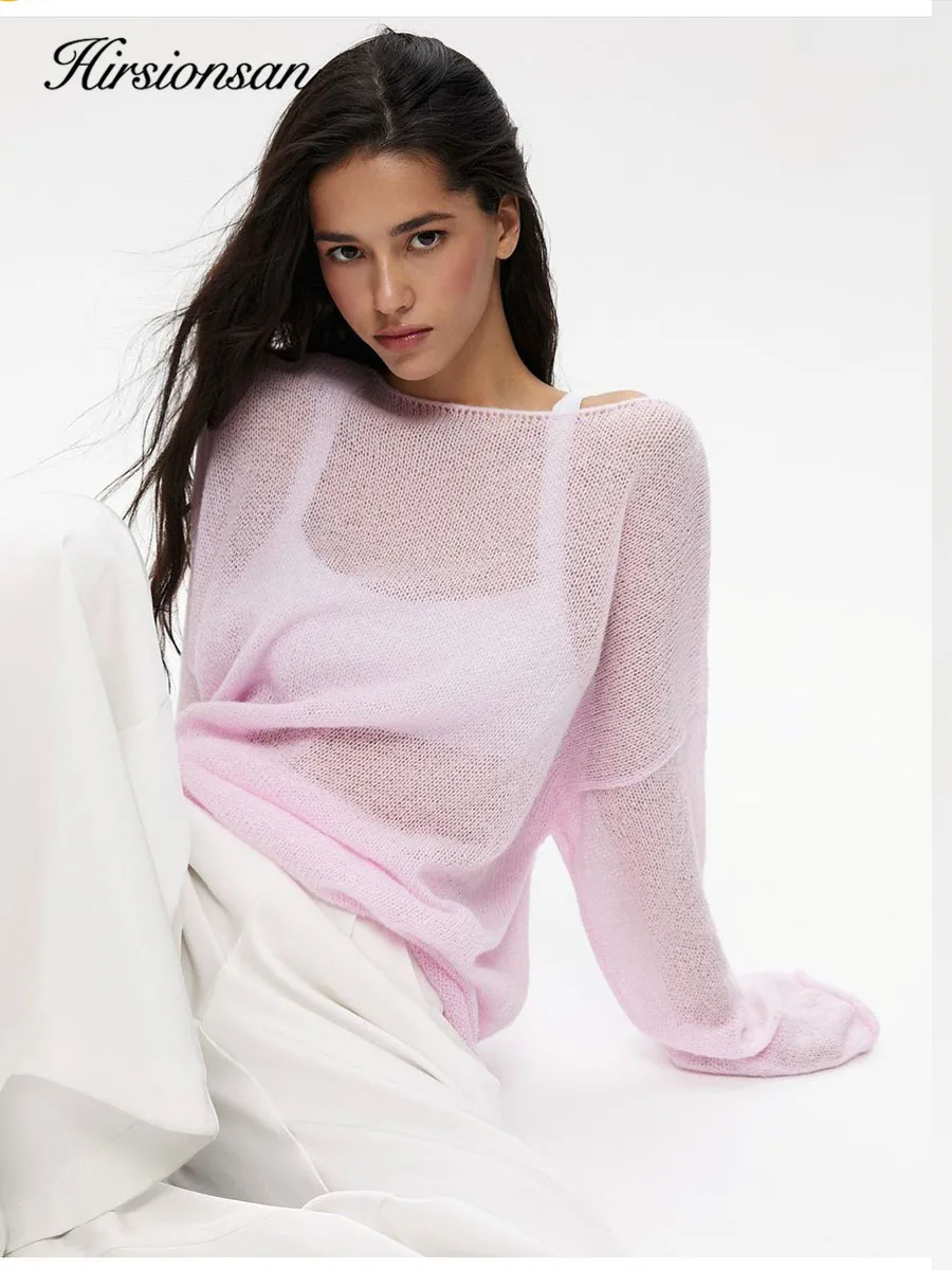 Elegant Women's Casual Fashion Sweater - Chic Pink & White Jumper