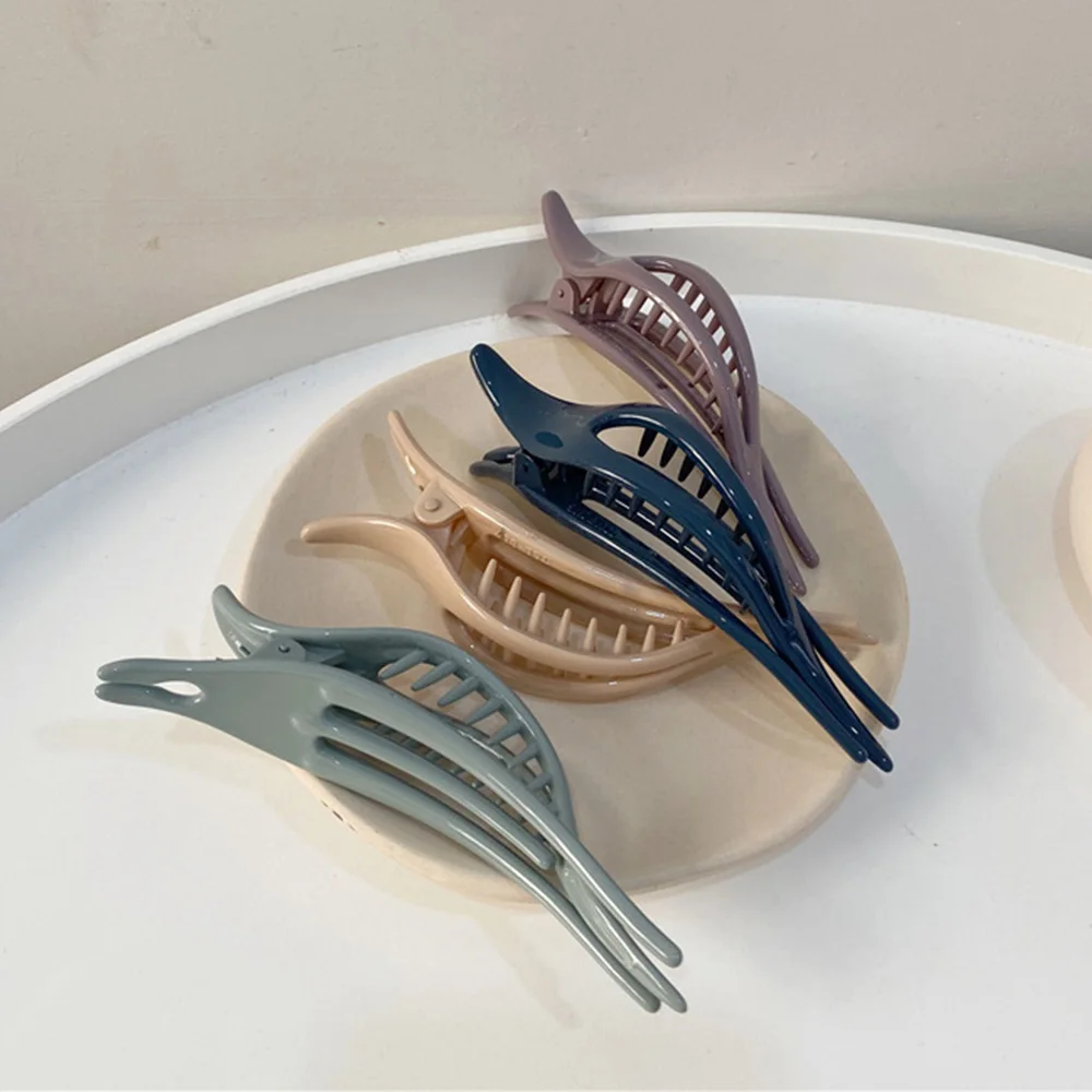 Women Plastic Dripping Fashion Top Clips Temperament Morandi Hair Clips Disk Hair Duckbill Clip Hairpin