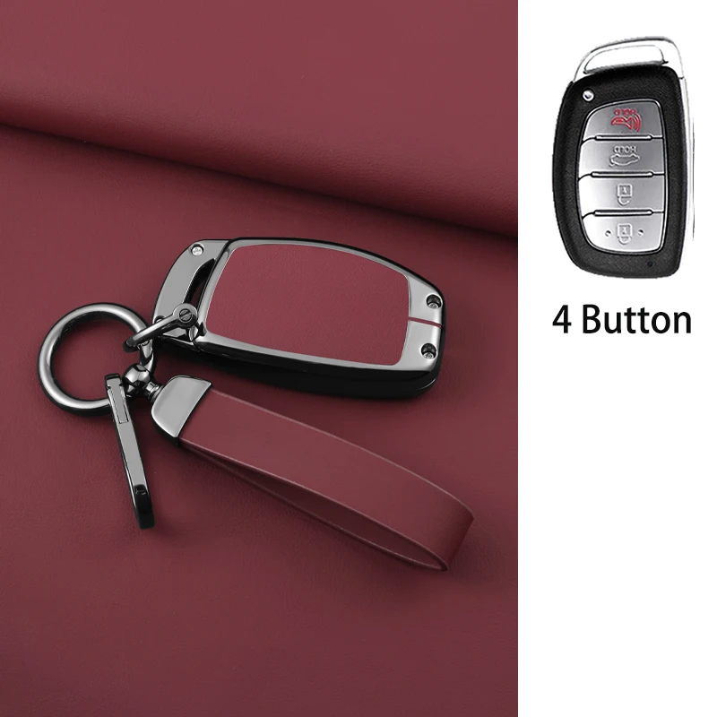 

Zinc Alloy Key Case for Hyundai Ix35 Ix45 I10 I30 I40 Tucson Santa Fe Rena Sonata Elantra Creta 3 4 Button Smart Key Cover Fob