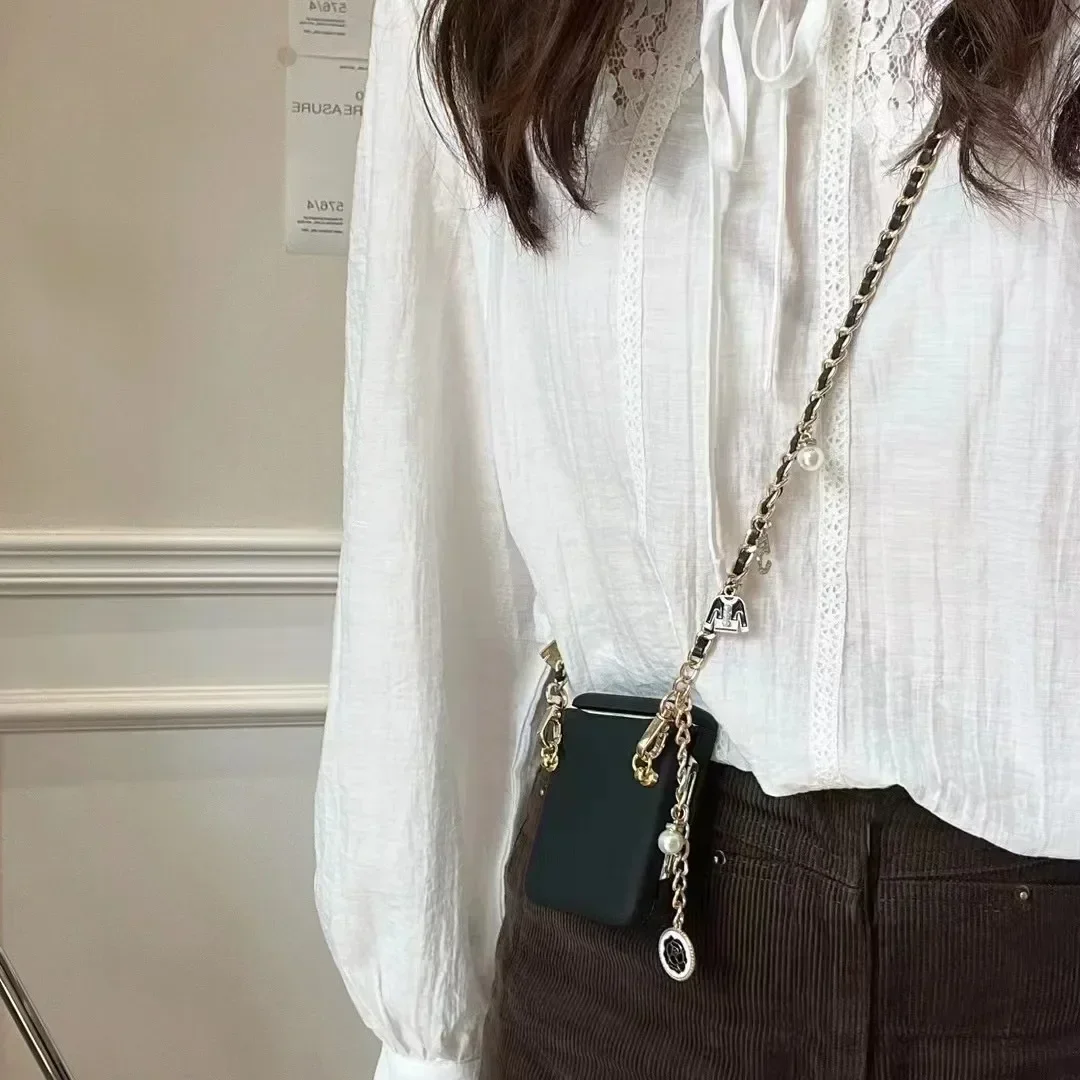 Fashion Luxury Diamond Leather Wallet Crossbody Lanyard Phone Case
