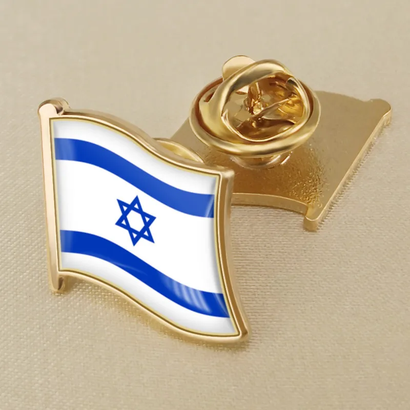 Enamel Pin National ISRAEL Lapel Pins Shirt Hat Clothes Blue White Flag Badge Pin Hebrew Judaism Magen David Brooch enamel badges metal pins badge brooches art pins