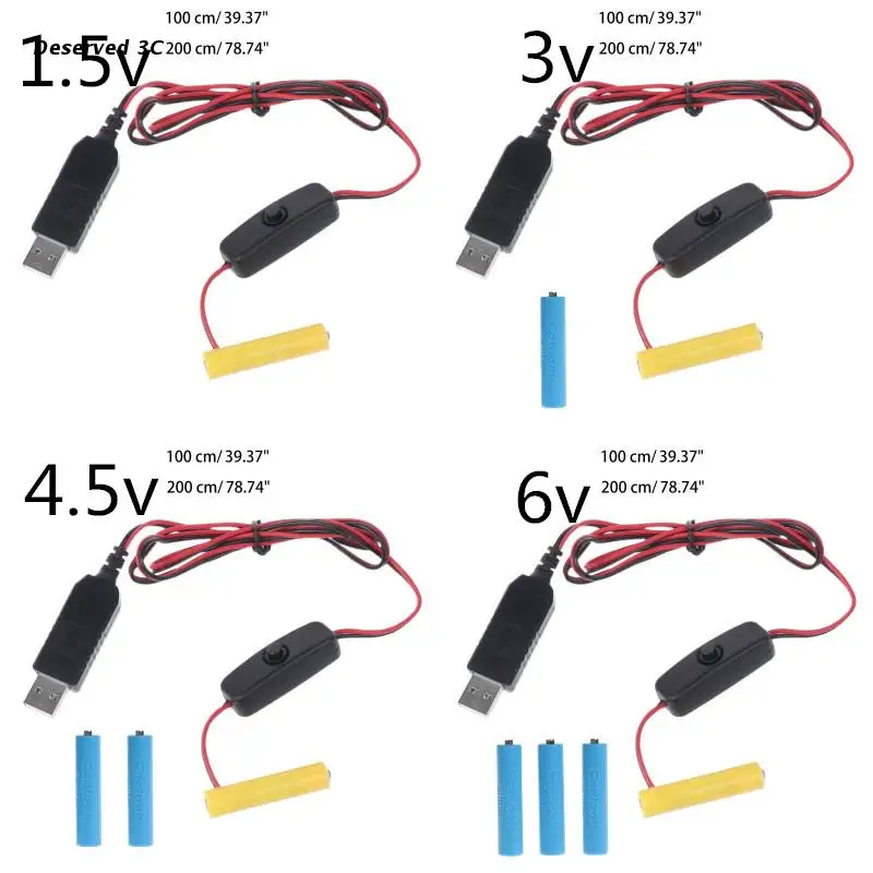 USBPowerSupplyReplace14pcsAAAAABatteryforClockToysLights