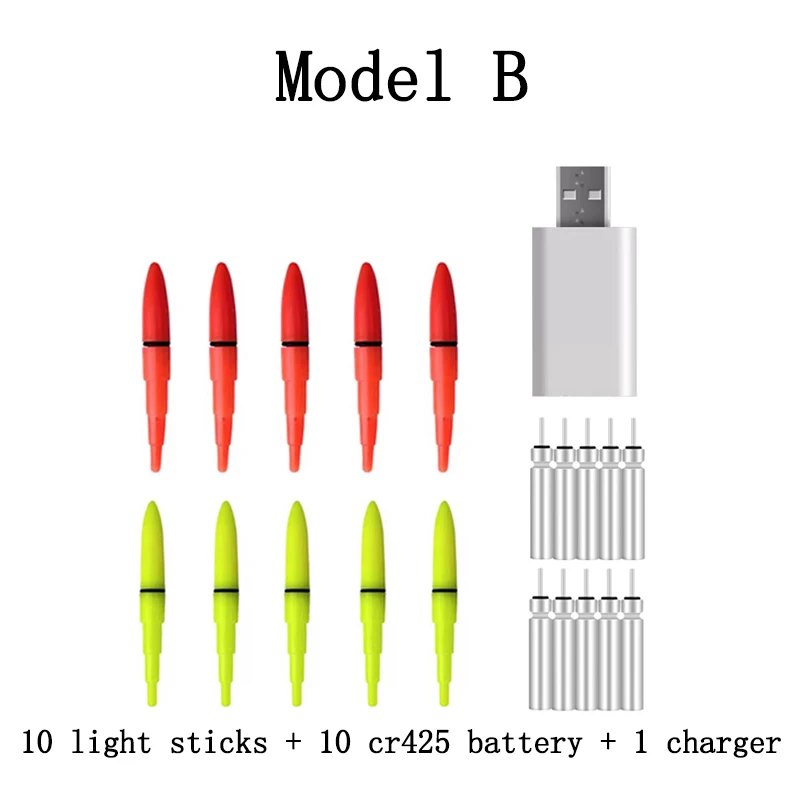Fishing Light Stick 10pcs/lot Fishing Lamp Electric Light stick With rechargeable CR425 Battery Night Fishing