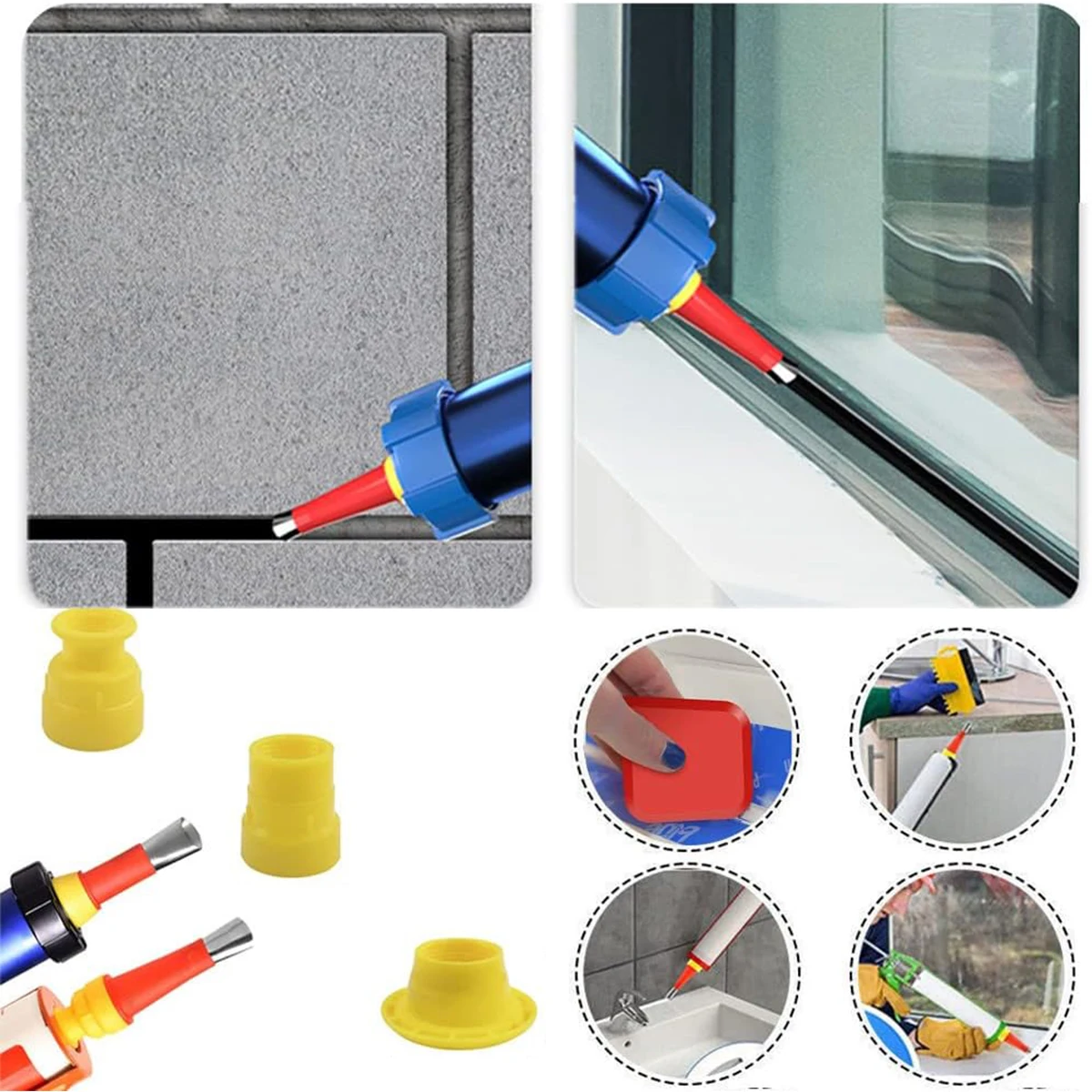 Stainless Steel Sealing Nozzle 28 Pieces Nozzles Sealing Finisher Silicone Sealant Finishing Tool Kitchen Bathroom Corner 3