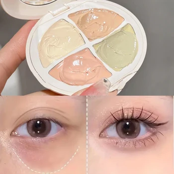 Tavolozza correttore impermeabile 4 in 1, idratante naturale a lunga durata, consistenza cremosa, copre le imperfezioni/occhiaie/acne