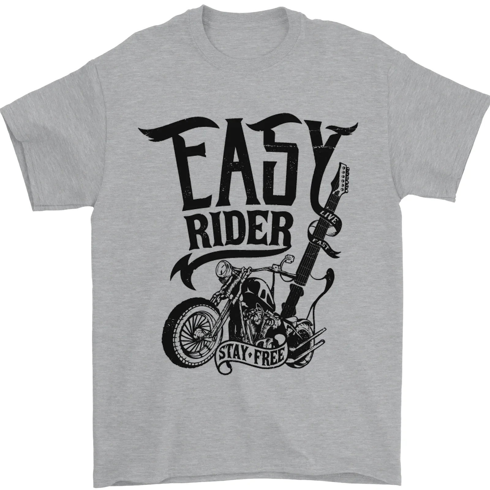 T-Shirt Easy Rider Moto Biker 100% Cotone