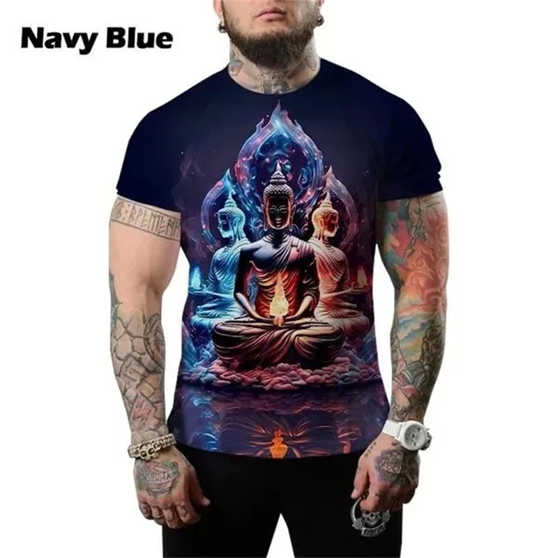 

Religious Sakyamuni Buddha Face T-shirt Fashion 3d Printed T-shirt Men And Women Casual Round Neck T-shirt New Streetwear Tshirt