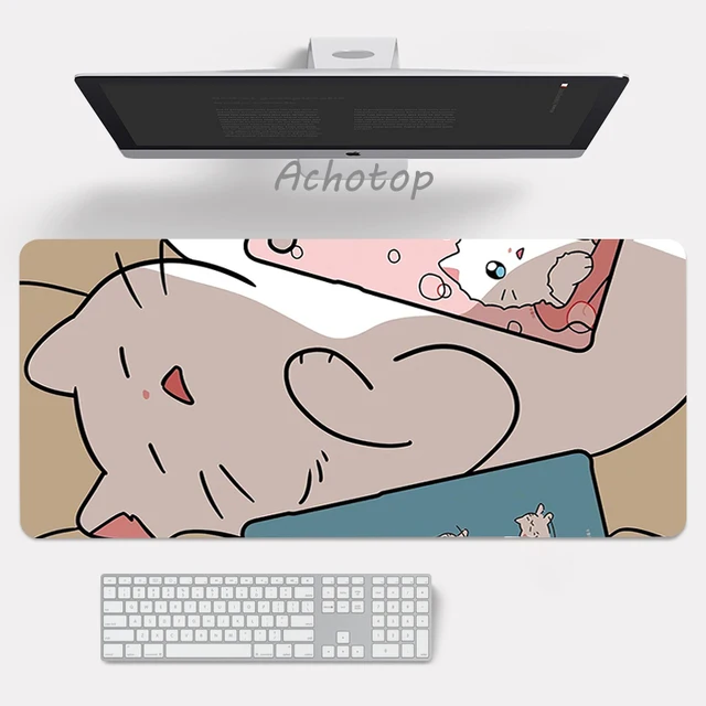 Large Anime Pink Mousepad Gamer Cute Kawaii XXL Gaming Mouse Pad Rubber Otaku Locking Edge Big Fashion Laptop Notebook Desk Mat 14