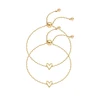 97001-4a3125.jpg Ensemble de bracelets solitaires en forme de cœur pour femmes, mère et fille, en acier inoxydable plaqué or 14K, cadeaux de bijoux d'amitié, 1 à 3 pièces