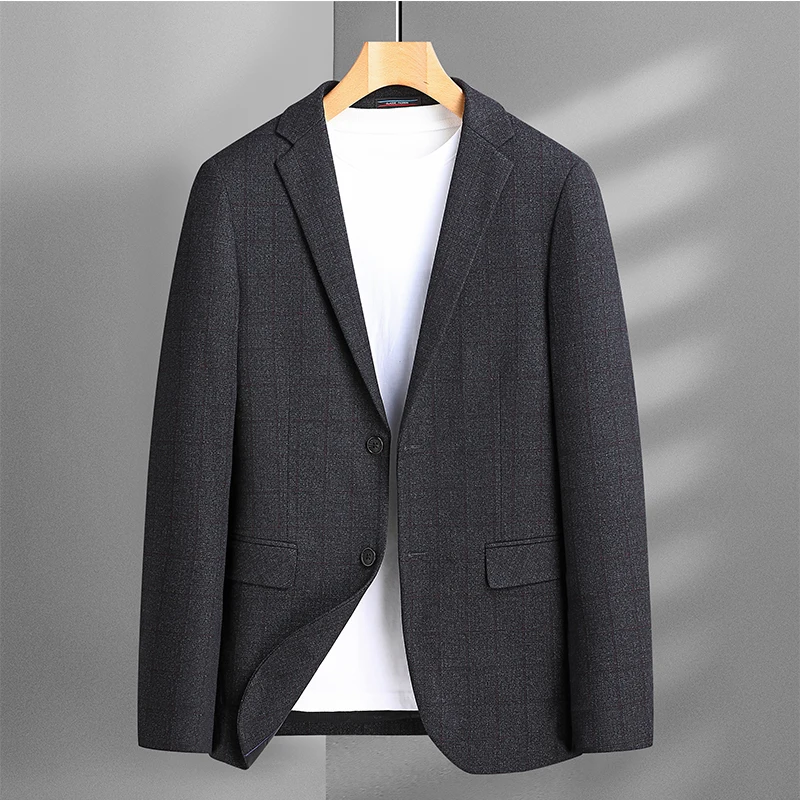 

2022New high-quality elastic Blazer fashion British dress wedding party handsome casual slim high-end boutique men's Blazer coat