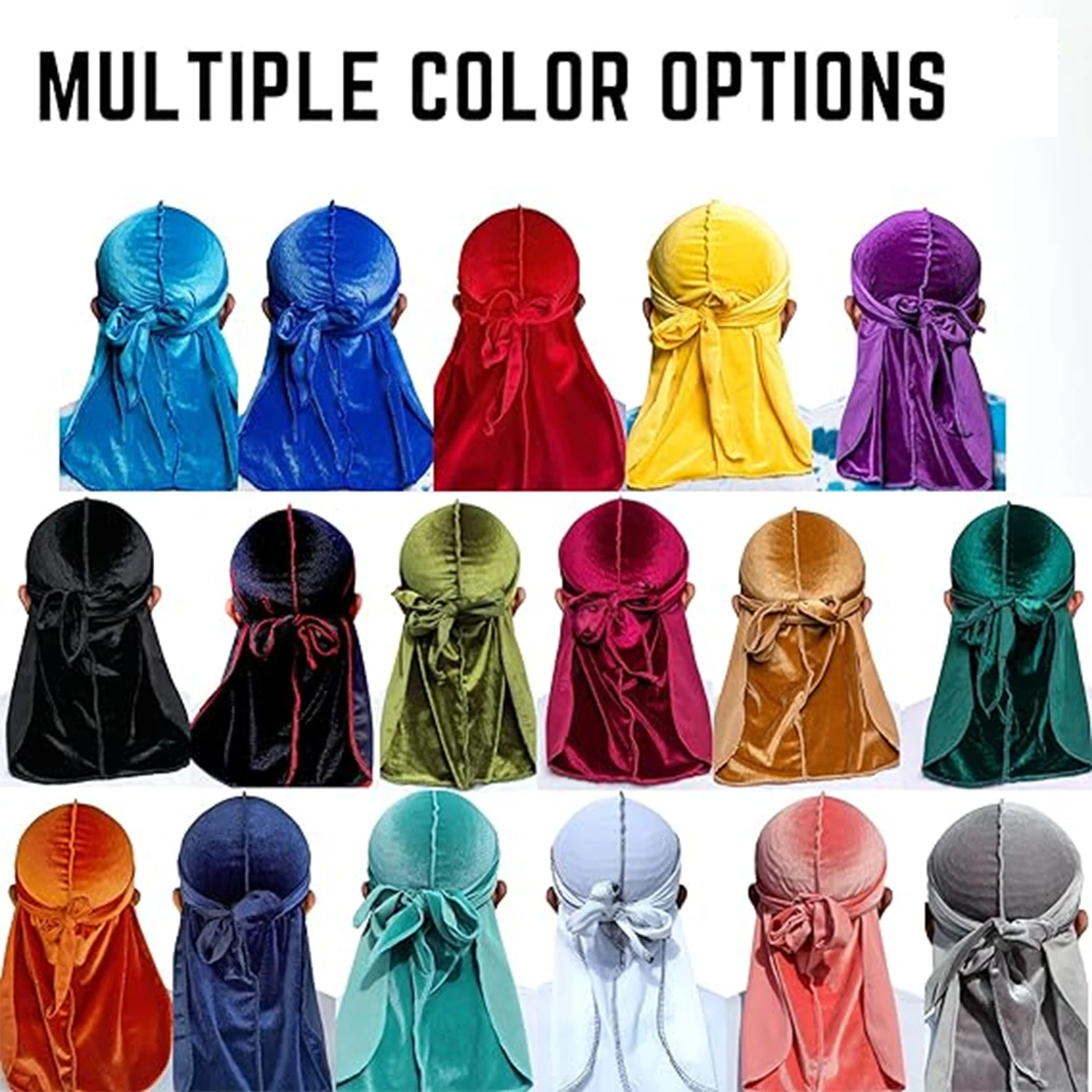 Men's Fashion Turbans Velvet Long Tail Braided Pirate Hat Casual Sports Outdoor Personalized Comfortable Elastic Headband sports headbands