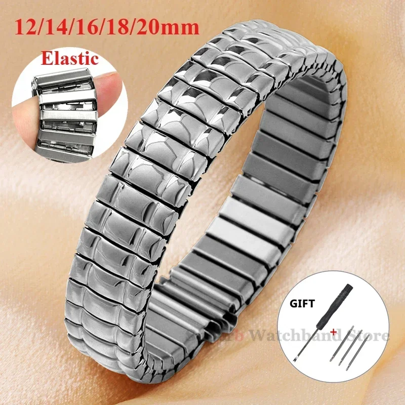 Elegant Stainless Steel Elastic Watch Band - Universal Stretch Wristband Accessories