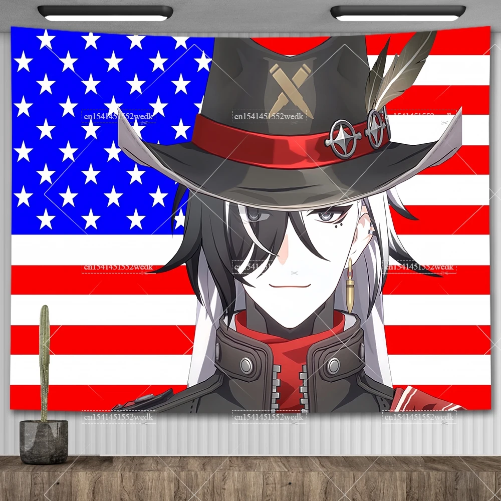 Boothill Tapestry Honkai Star Rail Wall Hanging Cartoons Anime Room Decor Aesthetic Manga Home Decoration