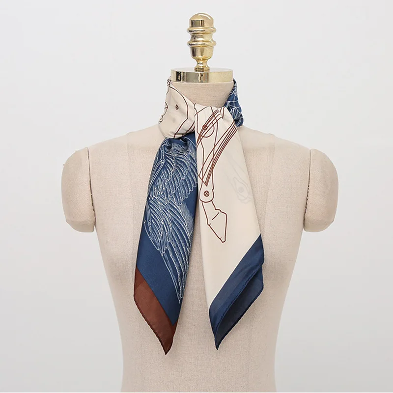 

70CM Small Square Ladies Silk Scarves Spring Summer Protection Collar Neck Scarf Thin Section Korean Fashion Professional Scarf
