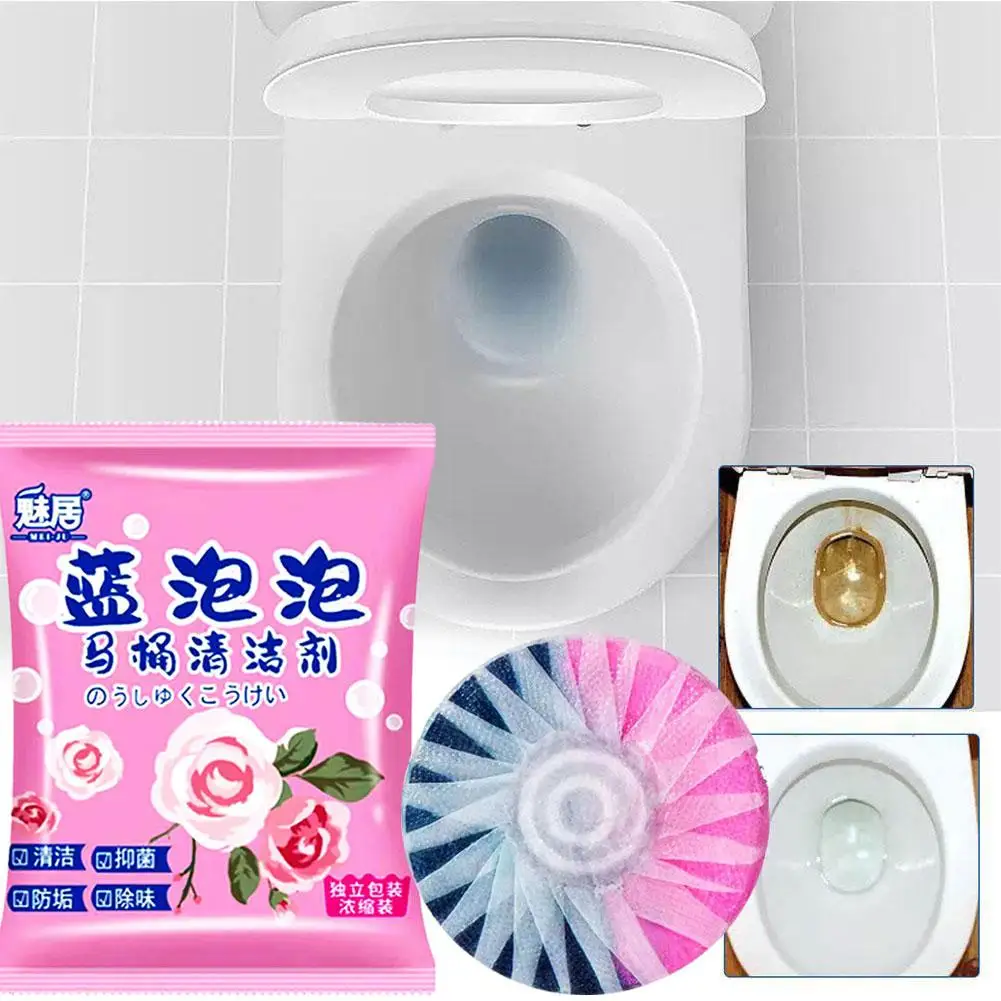 Toilet Bowl Cleaner Drain Tank Rose Fragrance Tablet Freshener Pills Bathroom Agent Cleaning Deodorant Product