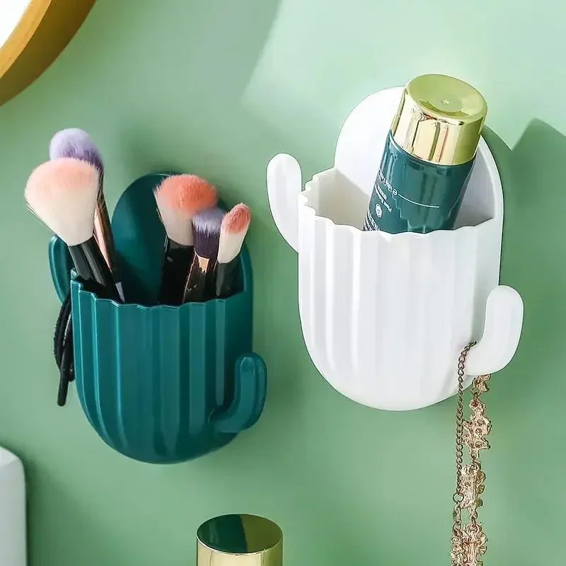 Wall Self-adhesive Storage Rack Toothpaste Holder Brush Holder Cactus Storage Toothbrush Wall Bathroom Accessorie toothbrush holder,bathroom storage rack