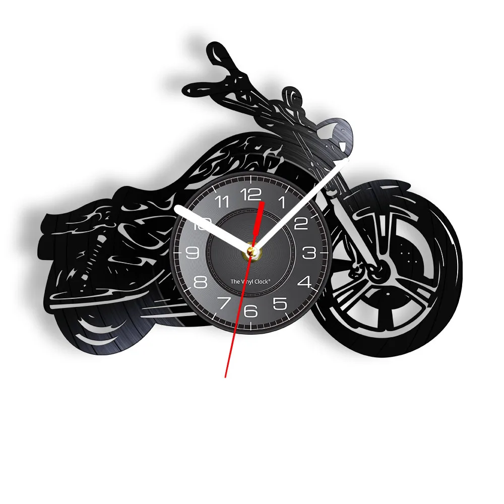 Motorcycles Eagle Vinyl Record Wall Clock Garage Retro Decor Best Gift for Man 