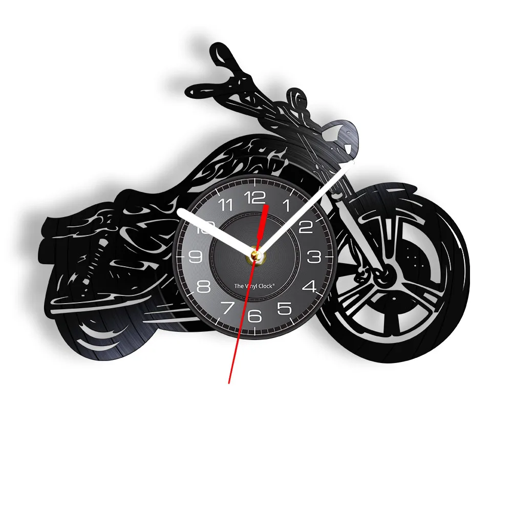 Classic Motorcycle Wall Art Wall Clock Mechanic Motorcycle Car Vinyl