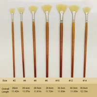 7pcs Art Fan Paint Brush Set, Hog Bristle Anti-Shedding Brush Tips for Comfortable , for Acrylic Watercolor Oil Painting 2