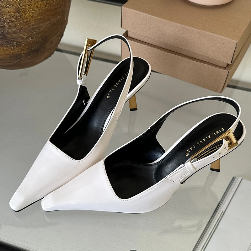 2025 Women Shoes Pumps Sandals Spring Fashion Pointed Toe Slingbacks Female Footwear Summer Ladies Shallow Shoes High Heels 2