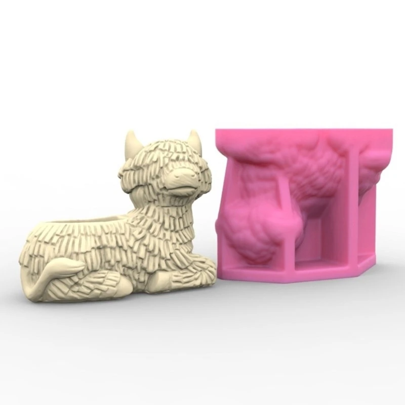 Yak Unique Flowerpot Molds Silicone Texture Perfect for Making Craft Vase